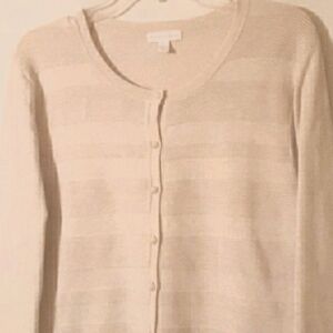 Cream SWEATER Cardigan Button by Charter Club